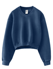 FAIABLE hoodie Cozy up in Vintage Style with our Y2K Acid Wash Fleece V-Neck