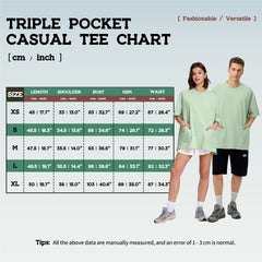 FAIABLE Unisex Oversized T-Shirt with Batwing Sleeves and 3 Utility Pockets – Casual Loose Fit Tee for Men and Women – Stylish Streetwear-Inspired Top with Large Functional Front Pockets – Plain Basic Tee for Everyday Wear, Travel, or Layering#Outdoorfun