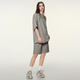 FAIABLE Unisex Oversized Summer Shorts Set – 2-Piece Quick-Dry & Breathable Lounge Outfit for Women – Ice Skin Fabric with Sun Protection and Antibacterial Properties – Casual Loose-Fit Activewear for Running, Yoga, Gym, and Everyday Comfort