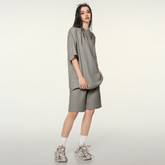 FAIABLE Unisex Oversized Summer Shorts Set – 2-Piece Quick-Dry & Breathable Lounge Outfit for Women – Ice Skin Fabric with Sun Protection and Antibacterial Properties – Casual Loose-Fit Activewear for Running, Yoga, Gym, and Everyday Comfort