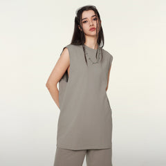 FAIABLE Women's Quick-Dry Workout Tank Tops - Ice Skin Cooling & Breathable Cotton for Gym, Yoga & Summer -Sun Protection & Anti-Bacterial Activewear - Moisture-Wicking White Fitness Shirts for Women - Comfortable Athletic Sleeveless Tops