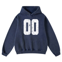 FAIABLE Acid Washed Vintage Print Number Cute Long Sleeve Preppy Sweatshirts