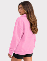 Henley Button Collared Sweatshirt