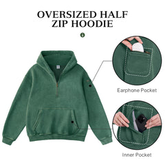 FAIABLE Womens Hoodies Fleece Fall Fashion Outfits Half Zip Sweatshirts Winter Jackets Oversized Pullover Tops Clothes 2025