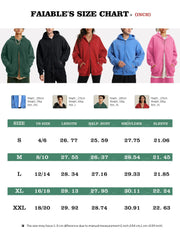 Faiable Women's Double Zip Up Oversized Acid Wash Hoodie Heavyweight Fleece Cotton for Casual Outings and Everyday Wear