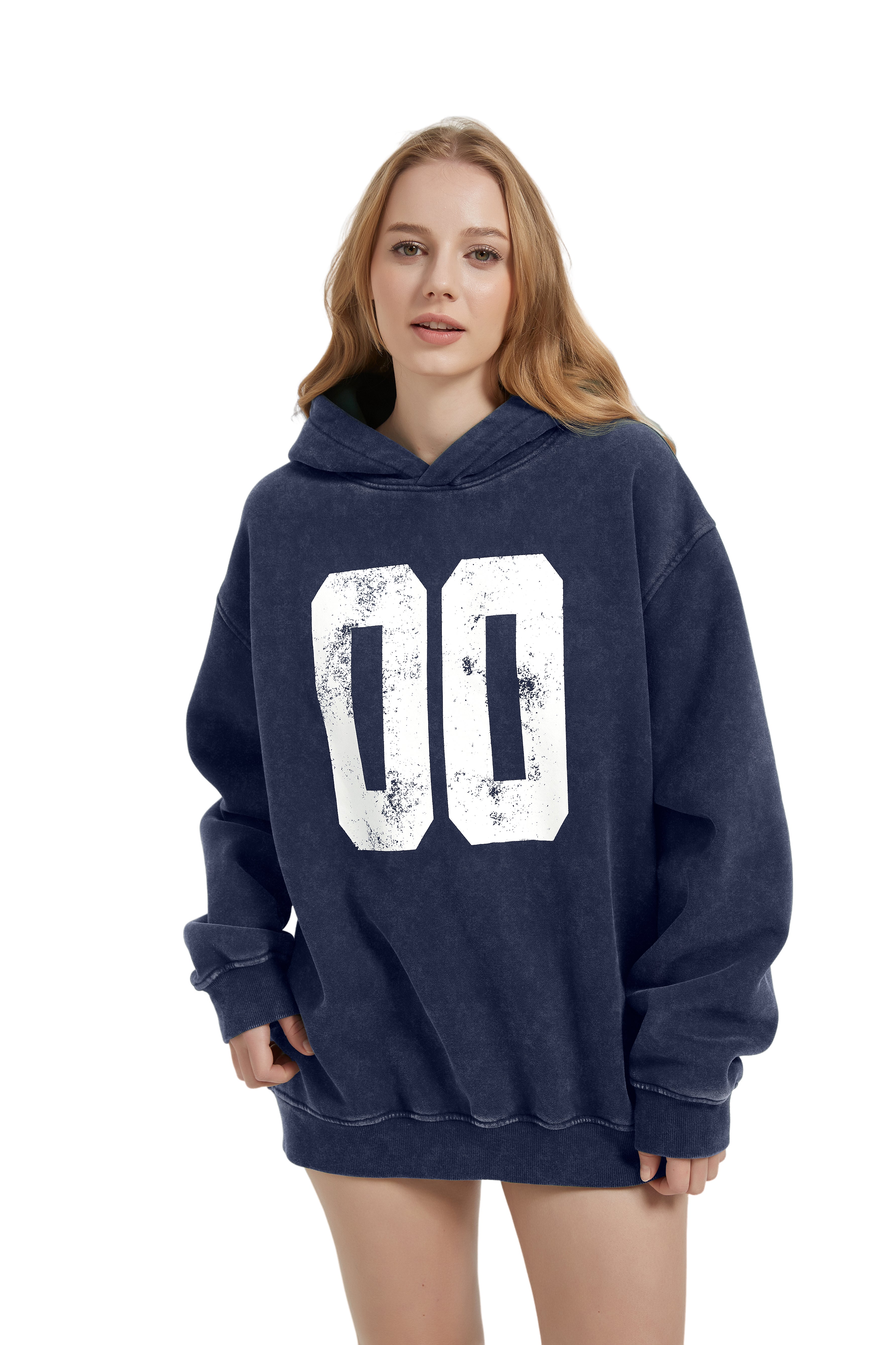 FAIABLE Acid Washed Vintage Print Number Cute Long Sleeve Preppy Sweatshirts