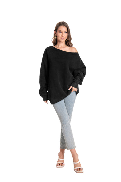 FAIABLE Womens Off the Shoulder Oversized Sweatshirts