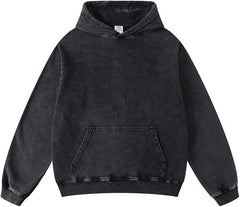 FAIABLE Mens Oversized Hoodie Couples Terry Heavyweight Hoodies Pullover Vintage Acid Wash Hoodie Sweatshirts Streetwear
