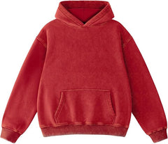 FAIABLE Mens Hoodies Pullover Oversized Hoodie Wash Plush Cotton Hooded Sweatshirt Vintage Heavyweight Hoodie Men Streetwear