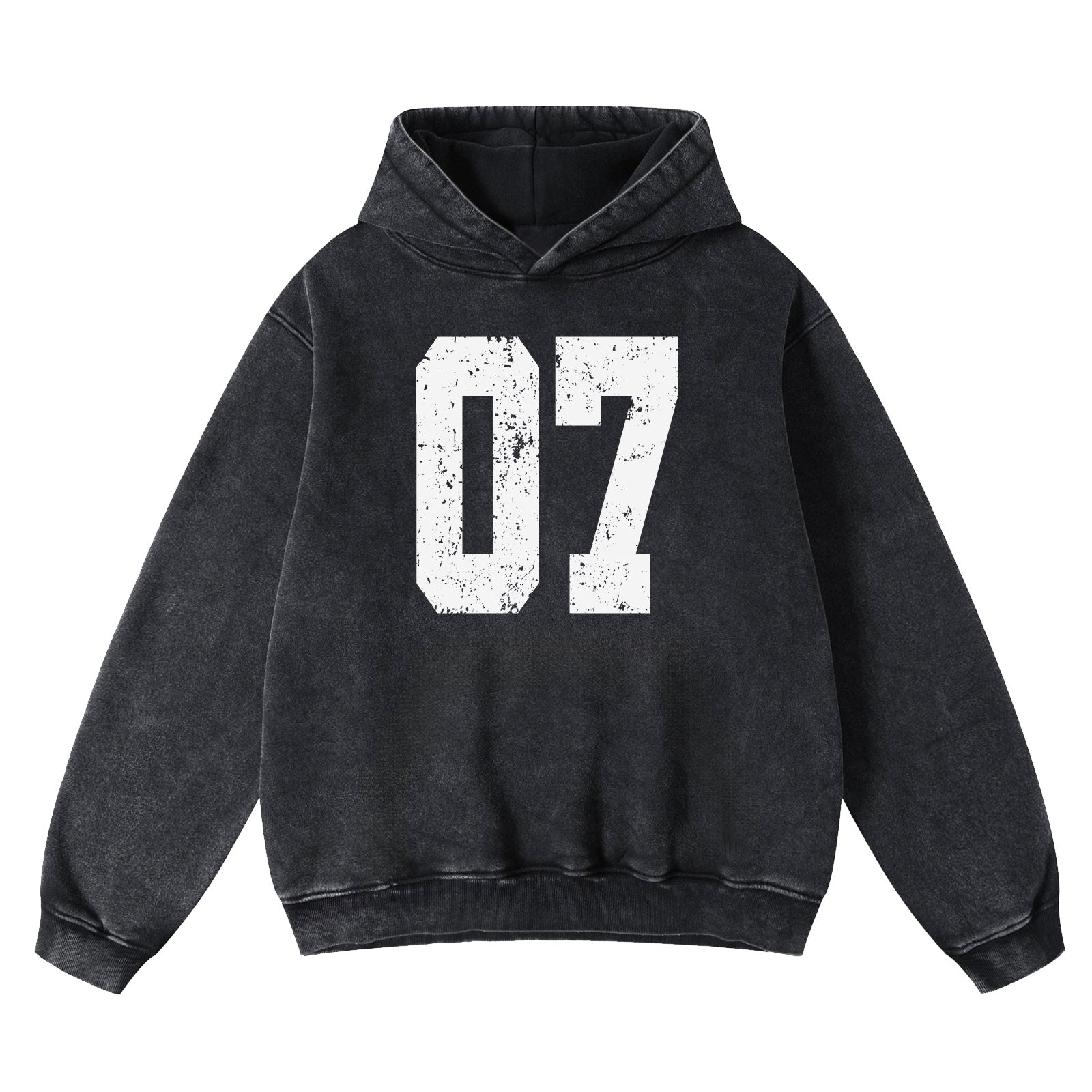 FAIABLE Acid Washed Vintage Print Number Cute Long Sleeve Preppy Sweatshirts