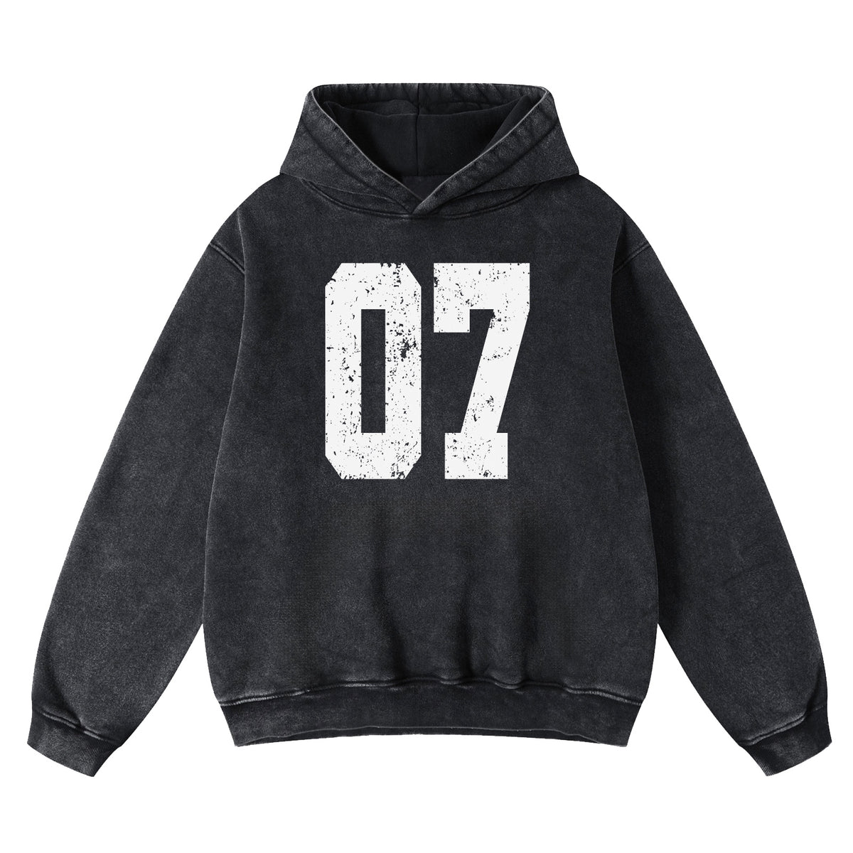 FAIABLE Acid Washed Vintage Print Number Cute Long Sleeve Preppy Sweatshirts
