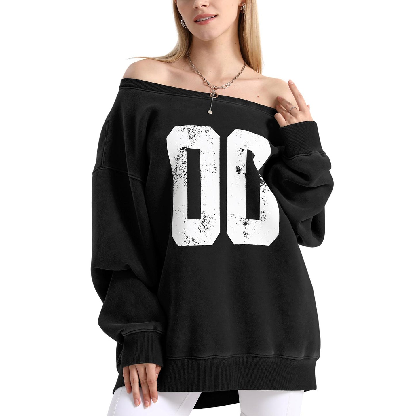 FAIABLE Womens Off the Shoulder Oversized Sweatshirts