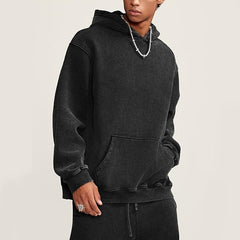 FAIABLE Mens Oversized Hoodie Couples Terry Heavyweight Hoodies Pullover Vintage Acid Wash Hoodie Sweatshirts Streetwear