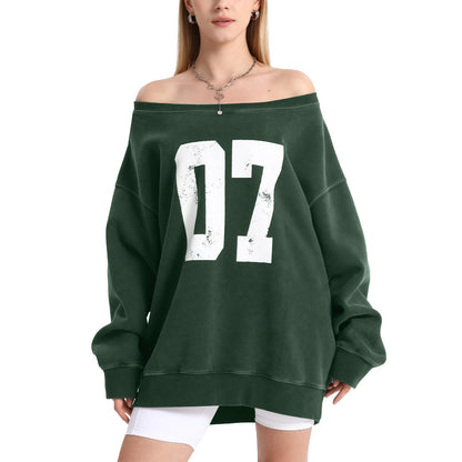 FAIABLE Womens Off the Shoulder Oversized Sweatshirts