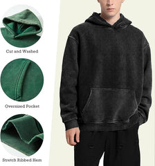 FAIABLE Zip Up Hoodie Mens Sweatshirt Oversized Cropped Hoodie for Men Heavy Weight Fleece Hoodies with Pockets