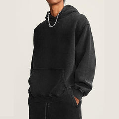 FAIABLE Mens Oversized Hoodie Couples Terry Heavyweight Hoodies Pullover Vintage Acid Wash Hoodie Sweatshirts Streetwear