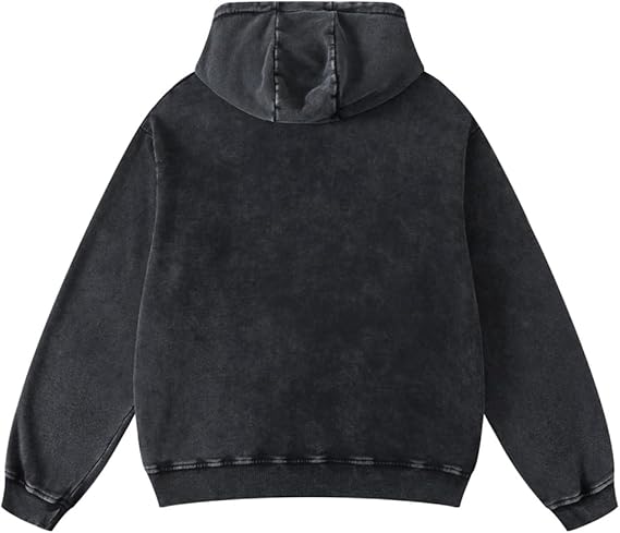 FAIABLE Mens Oversized Hoodie Couples Terry Heavyweight Hoodies Pullover Vintage Acid Wash Hoodie Sweatshirts Streetwear