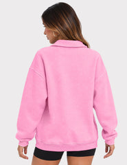 Henley Button Collared Sweatshirt