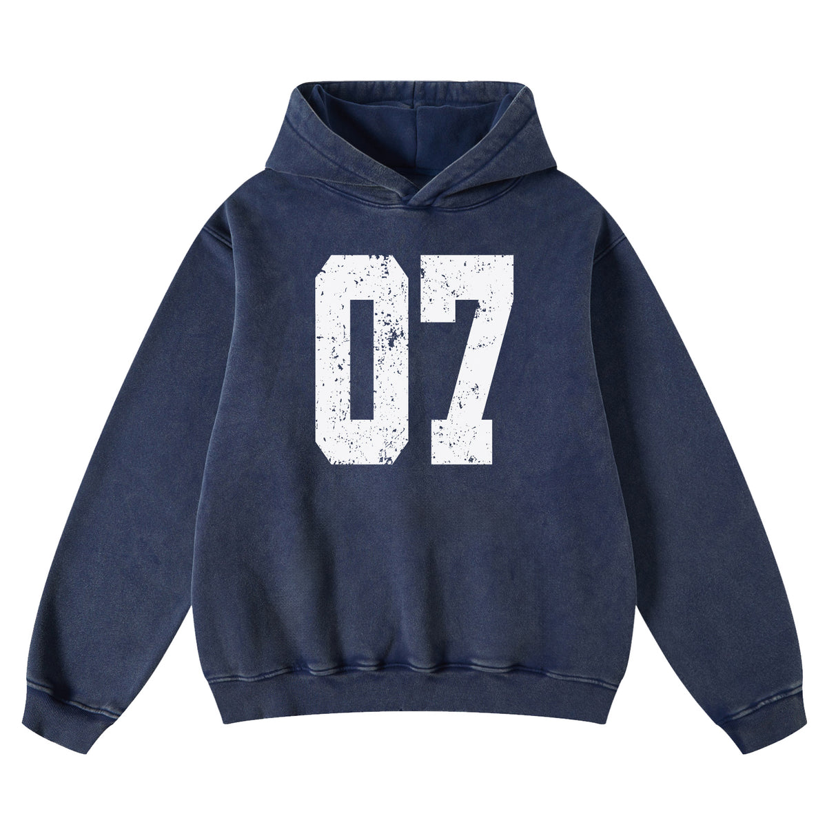 FAIABLE Acid Washed Vintage Print Number Cute Long Sleeve Preppy Sweatshirts