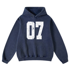 FAIABLE Acid Washed Vintage Print Number Cute Long Sleeve Preppy Sweatshirts