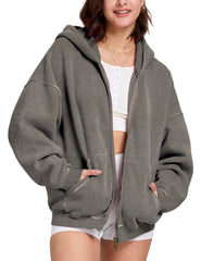 Vintage Double Zip Up Hoodie