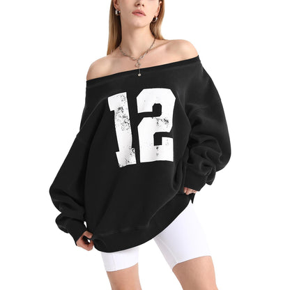 FAIABLE Womens Off the Shoulder Oversized Sweatshirts