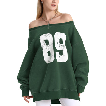 FAIABLE Womens Off the Shoulder Oversized Sweatshirts