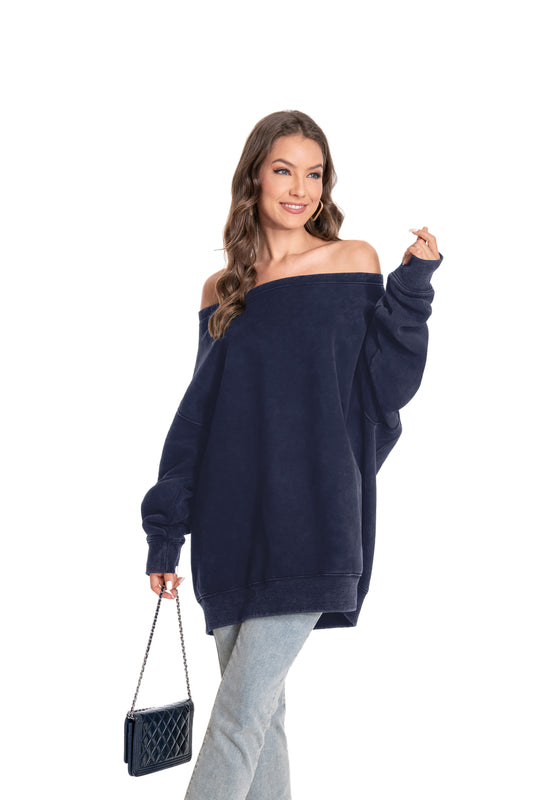 FAIABLE Womens Off the Shoulder Oversized Sweatshirts