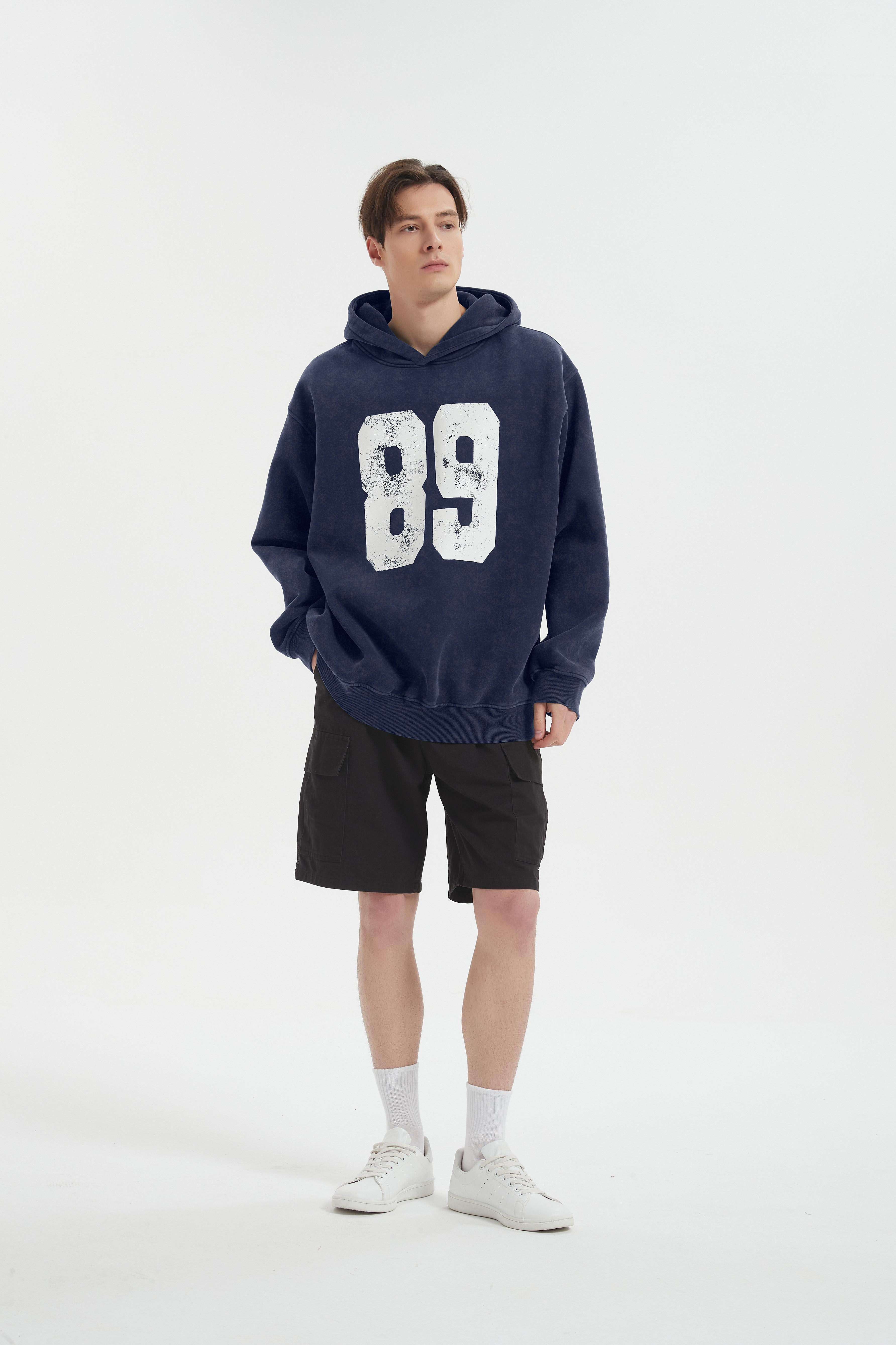 FAIABLE Acid Washed Vintage Print Number Cute Long Sleeve Preppy Sweatshirts